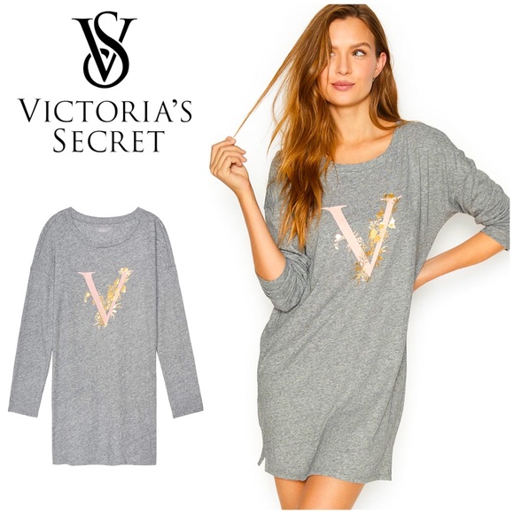 Victoria's Secret Other - NWT Victoria’s Secret Grey Cotton Sleep Shirt